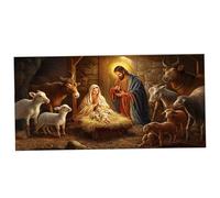 Joygoodta Cubierta navideña para puerta de garaje, 13 x 6 pies, escena de la Natividad, decoraciones navideñas para puertas de garaje, telón de fondo cristiano religioso para exteriores, in