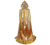 Joygoodta de Disfraces, Capa Negra de Cuerpo Entero, de Grim Reaper con Gorra, Prendas de Vestir Exteriores navideñas de Halloween para Cosplay de Halloween(Dorado) Capa de Navidad