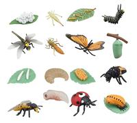 Joygoodta Figuras de Animales, Juguetes de Ciclo de Vida para niños, 4 Juegos de Juguetes A Bugs Life Que Incluyen Mariposa, Abeja, libélula y Mariquita, Insectos de plástico, Figuras de an