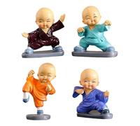 Joygoodta Juego de 4 Mini estatuas de Buda de Resina para Interiores, pequeñas Figuras de Buda, decoración India para Sala de meditación, Regalos de Diwali