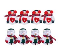 Joygoodta Juego de soportes para vajilla, muñeco de nieve, bolsas para cubiertos, cubiertas para tenedores, decoración de mesa para fiesta de Navidad, 8 Uds., soporte para vajilla de muñeco
