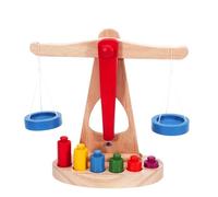 Joygoodta Juguete de Madera de la balanza de la balanza, Herramientas educativas del niño de la del Aprendizaje de matemáticas con 6 Pesos