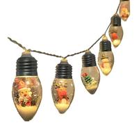 Joygoodta Luces de Navidad vintage, cadena de luces para árbol de Navidad, 20 LED de burbujas de, bombillas de muñeca únicas retro con pilas de 10 pies para decoración navideña en i