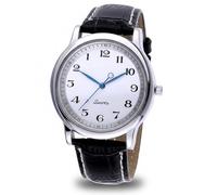 Joygoodta Reloj inverso para Hombres, Reloj de Vestir con números Romanos en Sentido antihorario, de Pulsera de Cuarzo de aleación Negra con Esfera Blanca para Uso Diario