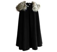 Joygoodta Viking Cloak Medieval Viking Furs Cape Cloak Mens Renaissance King Tumpe Disfraz con pieles para la presentación de la fiesta de cosplay de Halloween, L-XL