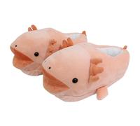 Joygoodta Zapatillas axolotl zapatos de axolotl suaves calientes calientes lindas zapatillas de pelaje acogedoras para el disfraz de casa navideña de Halloween, talla 5-12