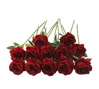 JOYHAZE 12 rosas artificiales, 19,7 '' una larga tallo de seda flores boda floración rosas hogar fiesta decoración de oficina, pieza central de mesa, bricolaje arreglo floral