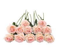 JOYHAZE 12 rosas artificiales, 19,7 '' una larga tallo de seda flores boda floración rosas hogar fiesta decoración de oficina, pieza central de mesa, bricolaje arreglo floral