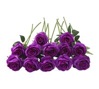 JOYHAZE 12 rosas artificiales, 19,7 '' una larga tallo de seda flores boda floración rosas hogar fiesta decoración de oficina, pieza central de mesa, bricolaje arreglo floral