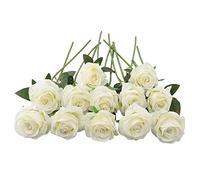 JOYHAZE 12 rosas artificiales, 19,7 '' una larga tallo de seda flores boda floración rosas hogar fiesta decoración de oficina, pieza central de mesa, bricolaje arreglo floral