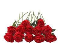 JOYHAZE 12 rosas artificiales, 19,7 '' una larga tallo de seda flores boda floración rosas hogar fiesta decoración de oficina, pieza central de mesa, bricolaje arreglo floral