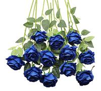 JOYHAZE 12 rosas artificiales, 19,7 '' una larga tallo de seda flores boda floración rosas hogar fiesta decoración de oficina, pieza central de mesa, bricolaje arreglo floral