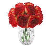 JOYHAZE 8 peonías artificiales, peonías de seda de un solo tallo para bodas, hogar, oficina, fiesta, decoración de ventanas, centros de mesa, arreglos florales de bricolaje (rojo)