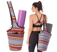 JOYHAZE Bolsa para esterilla de yoga con bolsillo de gran tamaño, transportador de esterilla de pilates de gran capacidad para mujeres, deportes, gimnasio, compras, fácil acceso y ligera, se adapta a