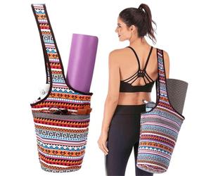JOYHAZE Bolsa para esterilla de yoga con bolsillo de gran tamaño, transportador de esterilla de pilates de gran capacidad para mujeres, deportes, gimnasio, compras, fácil acceso y ligera, se adapta a