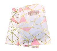 Joyhey 100 bolsas de plástico de 7.8 x 11.8 pulgadas, bolsas de compras, bolsas de venta al por menor, bolsas de regalo con asas troqueladas, geometría blanca, 7.8 x 11.8 pulgadas (paquete de 100),