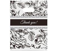 Joyhey 100 bolsas de plástico para mercancía de 29.7 x 39.9 cm, bolsas de compras al por menor con asas troqueladas, Thank You-3