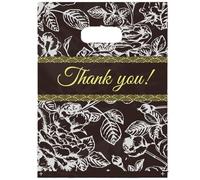 Joyhey 100 bolsas de plástico para mercancía de 9.7 x 13.7 pulgadas, bolsas de compras al por menor con asas troqueladas, Thank You-4