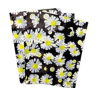 Joyhey 100 bolsas de plástico pequeñas de 5.8 x 7.8 pulgadas, bolsas de regalo con asas troqueladas, margarita negra