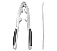 JOYIAL Cascanueces, cascanueces de nueces, juego de 2 unidades, cascanueces para nueces con aguja de cangrejo, cascanueces multifuncional de acero inoxidable con 1 tenedor para todo tipo de frutos