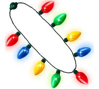 JOYIN 1 paquete de collar de Navidad con luz LED, 9 bombillas, 6 modos, collares LED, collar de vacaciones, accesorios de disfraz para Navidad, fiesta, suministros de fiesta