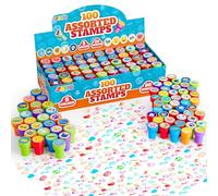 JOYIN 100 Sellos para Niños, Sellos Infantiles de Entintado de Animales, Premios Escolares, Regalos Cumpleaños Niños Colegio, Detalles Cumpleaños Niños (50 diseños, Incluye Sellos de Dinosaurios)