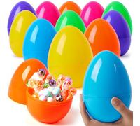 JOYIN 12 huevos de Pascua gigantes, 15,2 cm, de plástico, huevos vacíos para rellenar el juego de búsqueda de huevos de Pascua, juguetes para niños pequeños, material de relleno para relleno de cestas