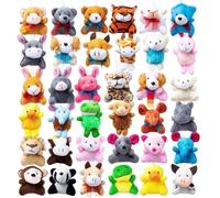 JOYIN 12 Pack Surtido de Mini Animales de Peluche Aleatorios 6.3-7.6cm - Llaveros y Decoración para Niños - Regalos para Fiestas de Pascua