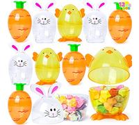 JOYIN 12 Pcs Huevos de Pascua de 10 cm con Forma de Conejito, Animales Novedosos Temáticos de Pascua para la Búsqueda de Huevos de Pascua, Relleno de Canastas, Regalos de Pascua
