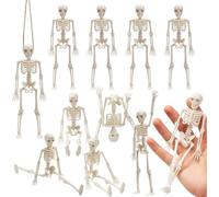 JOYIN 12 piezas de Halloween de 6.0 in, pequeños esqueletos posables, juguetes, decoraciones, mini figuras de esqueleto para manualidades, accesorios de casa encantada, trucos o dulces