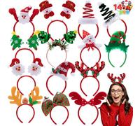 JOYIN 14 Diademas Navideñas con Diferentes Diseños para Fiestas Navideñas y Navideñas (TALLA ÚNICA PARA TODOS)