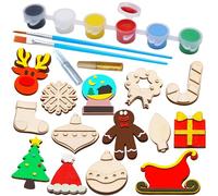 JOYIN 14 Imán de Madera Kit de Creatividad de Pintura, Artesanía y Manualidades, Regalo de Cumpleaños, Navidad