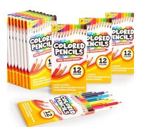 JOYIN 144 lápices de colores a granel, juego de lápices de colores preafilados para niños, paquete múltiple de lápices de colorear para niños, suministros escolares, aula (12 colores, 12 cajas) para