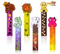 JOYIN 144 reglas de marcapáginas de Halloween, marcadores de regla para fiestas (6 diseños) para decoración de fiesta de Halloween, recompensas de aula, rellenos de bolsas de golosinas, truco o trato