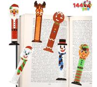 JOYIN 144 reglas de marcapáginas de Navidad a granel con 6 diseños para regalo de vacaciones, recompensas de aula para niños, estudiantes, golosinas y premios