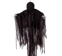 JOYIN 152 cm La Parca Negra Segador Colgante, Fantasma sin Rostro en Traje de Terror Negro, Las Mejores Decoraciones Colgantes de Halloween