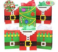 JOYIN 18 pcs Bolsas de regalo para Navidad, cumpleaños, fiesta de té, bodas 25X20X12 cm Bolsas de Papel