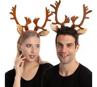 JOYIN 2 Diadema de Cuernos y Orejas de Reno, talla única, para Niños, Adultos, Disfraz de Halloween Truco o Trato