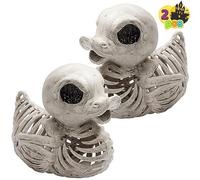 JOYIN 2 huesos de plástico de esqueleto de pato de Halloween de 4.5 pulgadas para decoración espeluznante de Halloween, accesorio para interiores y exteriores