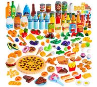 JOYIN, 200 Piezas, Juego de Comida de Lujo para niños, Juego de Comida de Juguete, Accesorios de Cocina con Colores realistas