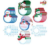 JOYIN 24 blocs de notas adhesivas de Navidad a granel, bonitas notas adhesivas, suministros de escritorio de oficina, copos de nieve, muñeco de nieve, blocs de notas pequeños, notas postales, premios