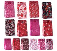 JOYIN 24 bolsas de regalo de papel para el día de San Valentín con calcomanía de amor para regalos de fiesta de niños, premios de intercambio de aula, bolsas de regalo de San Valentín