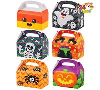 JOYIN 24 cajas de cartón 3D para Halloween (6 x 5.5 x 3 pulgadas) para truco o trato, pasteles de vacaciones, magdalenas, galletas, brownies, donas, regalo de regalo.