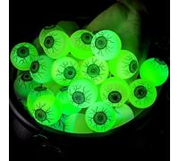 JOYIN 24 globos oculares de Halloween que brillan en la oscuridad para regalos de fiesta, premios en el aula, juegos de truco o trato, rellenos de bolsas de regalo