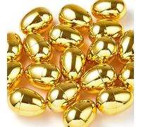 JOYIN 24 huevos de Pascua dorados de 5,8 cm, de plástico, rellenables para accesorios de caza de Pascua, rellenables de cesta, juguetes para rellenar golosinas, regalos de fiesta