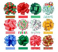 JOYIN 24 pcs Lazos de Cinta Ribbons Suministros para Envolver Regalos Navidad decoración de Botellas de Vino(12.7 cm)
