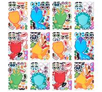 JOYIN 24 pegatinas de 9.0 x 6.0 in para hacer una cara para niρos, haz tus propias pegatinas de dinosaurio, regalos de fiesta de animales, manual