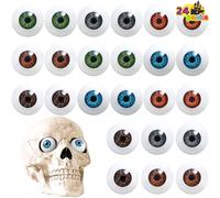 JOYIN 24 Stück gruselige, realistische Halloween-Augen; 12 Paar hohle Augäpfel aus Kunststoff für Halloween, Trick or Treat, Party, Basteldekoration, Horror-Requisiten-Dekor