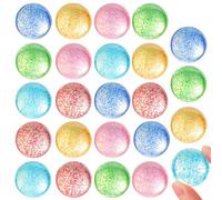 JOYIN 24 Unidades de Bolas Rebote Brillantes para Niños, 6 Estilos 32 mm Mezcla de Bolas Rebote a Granel con Bolsa de Almacenamiento, Juguetes de Saltar para Regalos de Fiestas Infantiles