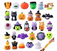 JOYIN 28 Piezas de Mochi Squishy Juguetes para Fiesta de Halloween - Regalos para Aliviar el Estrés Sensorial en Grandes Cantidades - Dulces o Amargos